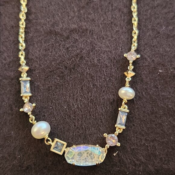 Kendra Scott Madelyn Gold Strand Necklace crystal, pearl and stone - Picture 7 of 10